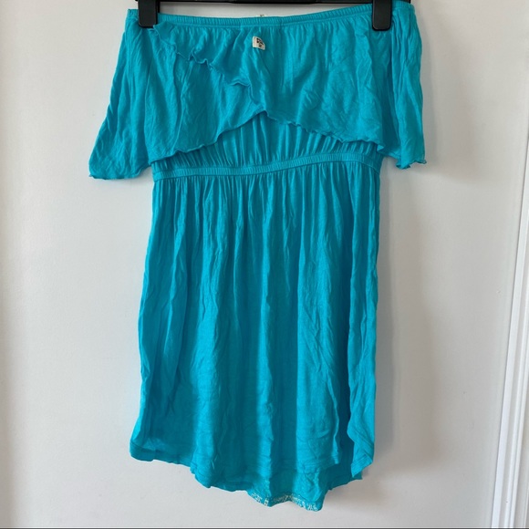 Turquoise blue strapless dress - Picture 6 of 6